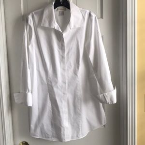 Chico’s Size 1 White Button Down Tunic-Length